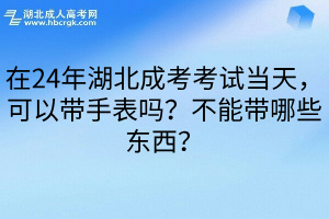 在24年湖北成考考试当天，可以带手表吗？不能带哪些东西？