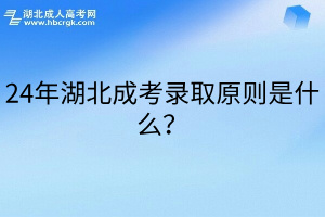 24年湖北成考录取原则是什么？