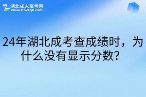 24年湖北成考查成绩时，为什么没有显示分数？