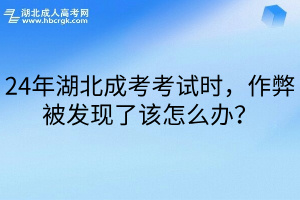 24年湖北成考考试时，作弊被发现了该怎么办？