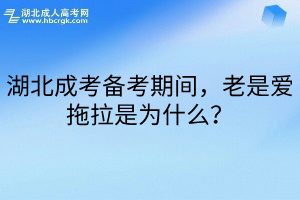 湖北成考备考期间，老是爱拖拉是为什么？