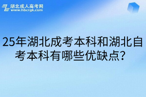 25年湖北成考本科和湖北自考本科有哪些优缺点？