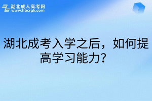 湖北成考入学之后，如何提高学习能力？