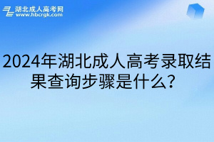 2024年湖北成人高考录取结果查询步骤是什么？