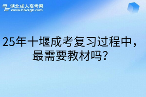 25年十堰成考复习过程中，最需要教材吗？