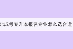 湖北成考专升本报名专业怎么选合适？