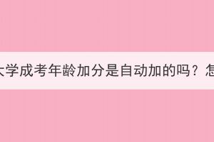 武汉科技大学成考年龄加分是自动加的吗？怎么加上？