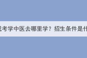 湖北成考学中医去哪里学？招生条件是什么？