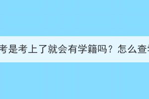 湖北成考是考上了就会有学籍吗？怎么查学籍？