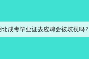 湖北成考毕业证去应聘会被歧视吗？